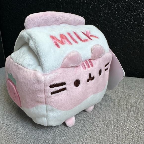 Pusheen Sips 🍓 Strawberry Milk 🥛 Plush NWT 6” - Picture 2 of 8